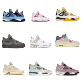 Jordan Air Jordan 4 Retro Green Metallic Mid-Top Basketball Shoes-4540  